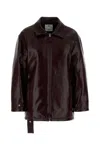 Courrèges Courreges Women Grape Stretch Vinyl Padded Jacket In Burgundy