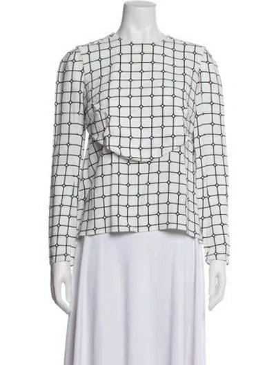 Pre-owned Courrèges Graphic Print Crew Neck Top In White