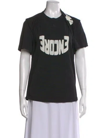 Pre-owned Courrèges Graphic Print Crew Neck T-shirt In Black