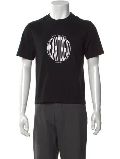 Pre-owned Courrèges Graphic Print Crew Neck T-shirt In Black