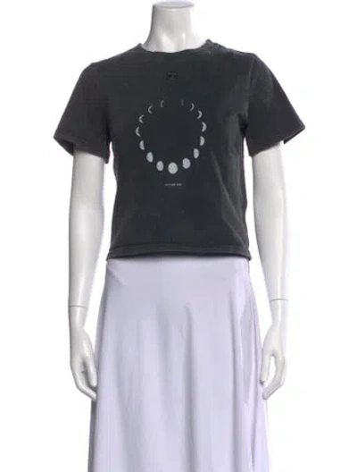 Pre-owned Courrèges Graphic Print Crew Neck T-shirt In Gray