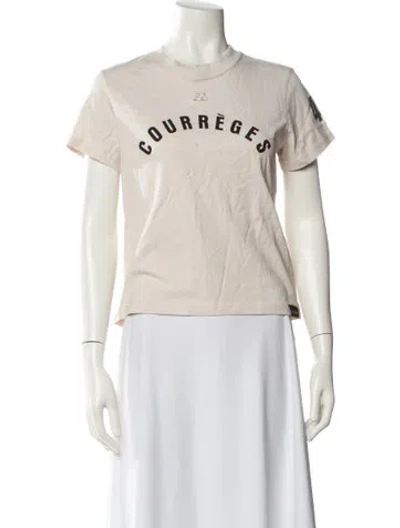 Pre-owned Courrèges Graphic Print Crew Neck T-shirt In Neutral