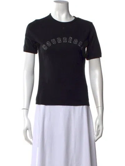 Pre-owned Courrèges Graphic Print Crew Neck T-shirt W/ Tags In Black