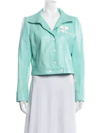 Pre-owned Courrèges Graphic Print Jacket In Blue