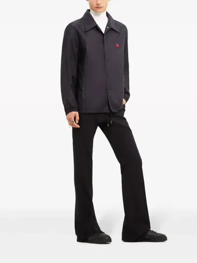 Courrèges Graphic-print Shirt Jacket In Black