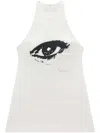 Courrèges Graphic-print Sleeveless Minidress In White