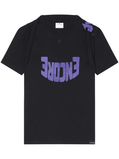 Courrèges Graphic-print T-shirt In Black