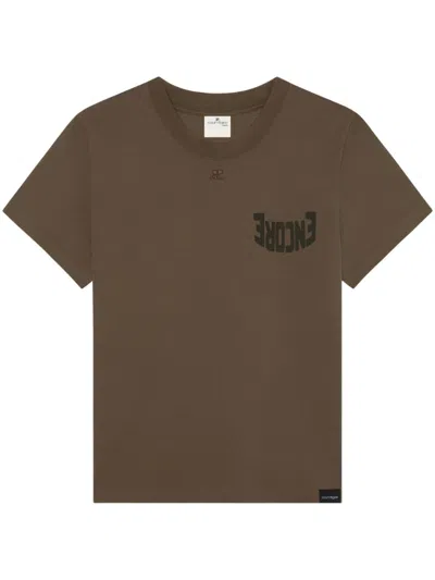 Courrèges Graphic-print T-shirt In Brown
