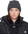 Courrèges Gray Ac Light Wool Beanie In Gray