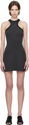 Courrèges Gray & Black Scuba Minidress In B155 Denim/black