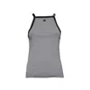 Courrèges Gray Cotton Buckle Tank Top With Contrast Trim