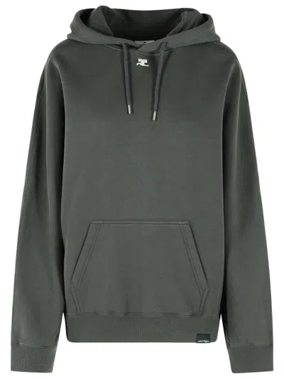 Courrèges Courreges Gray Cotton Sweatshirt Women In Green