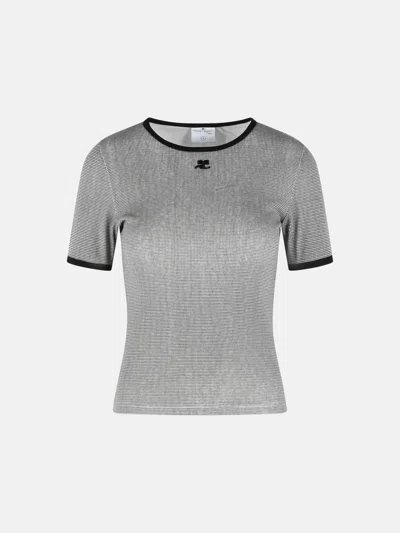 Courrèges Gray Cotton T-shirt