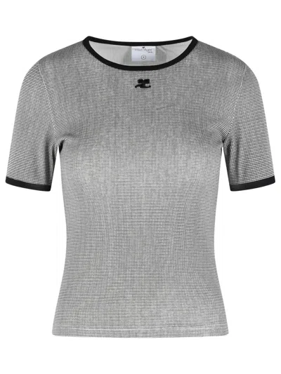 Courrèges Logo T-shirt In Gray