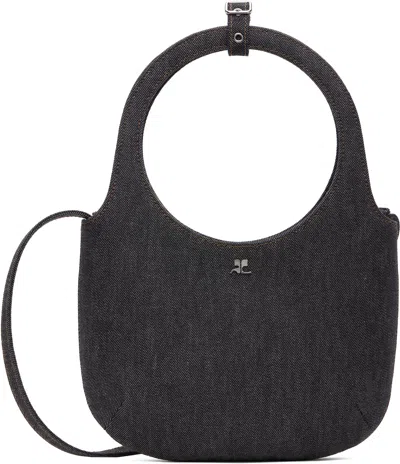 Courrèges Gray Holy Denim Bag In Black
