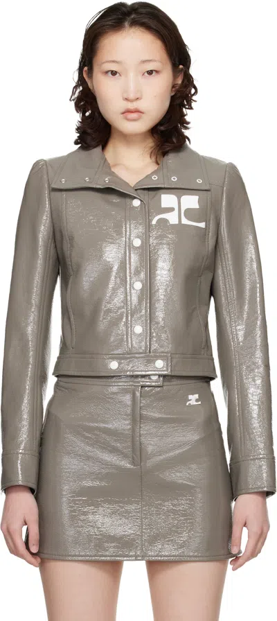 Courrèges Gray Reedition Vinyl Jacket