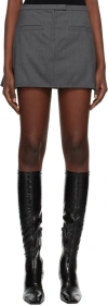 Courrèges Gray Trapeze Miniskirt In Steel Grey