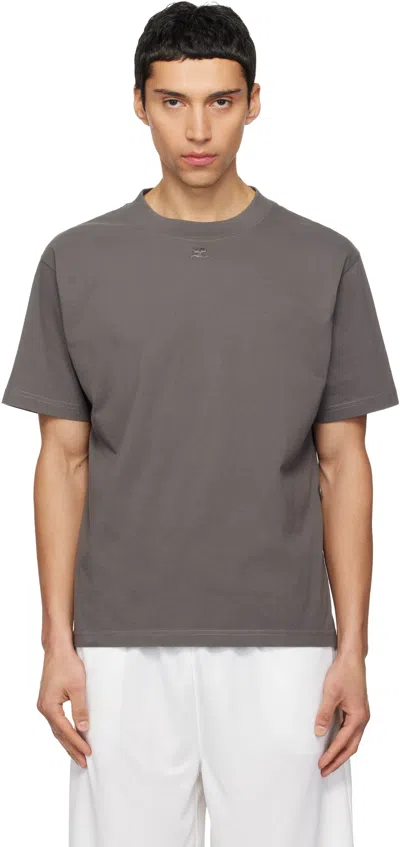 Courrèges Gray Twisted Logo T-shirt