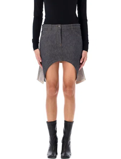 Courrèges Grey Asymmetric Mini Skirt