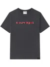 Courrèges Logo Printed Crewneck T-shirt In Black