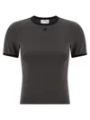 Courrèges Courregès Heritage Contrast T-shirt In Gray