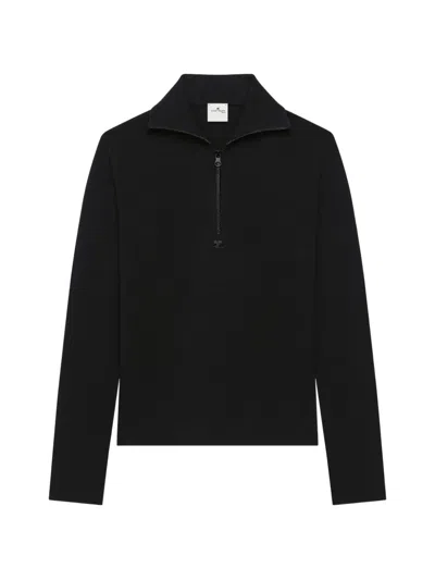 Courrèges Half-zip Logo-detail Sweater In Black