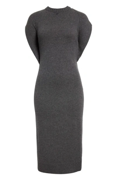 Courrèges Halter Lambswool Sweater Dress In Grey Melange