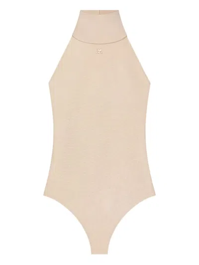Courrèges Halter-neck Jersey Bodysuit In Pink