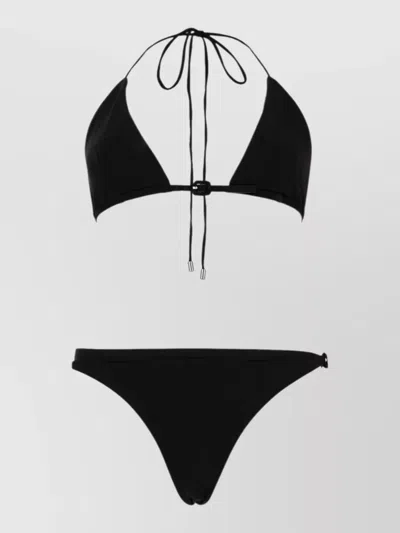 Courrèges Halterneck Bikini Top Minimal Coverage Design In Black