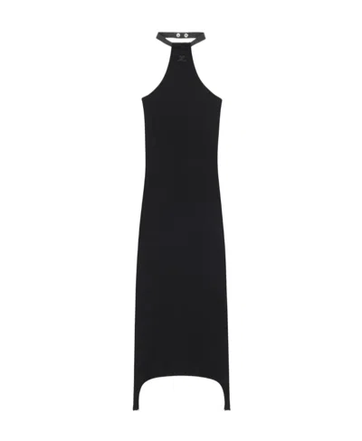 Courrèges Halterneck Bodycon Dress In Black