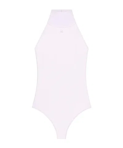 Courrèges Halterneck Embroidered Bodysuit In White