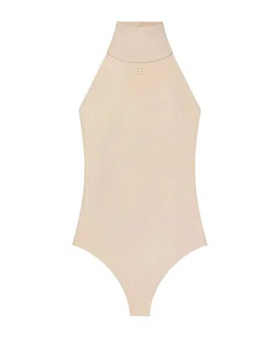 Courrèges Halter-neck Jersey Bodysuit In Nude