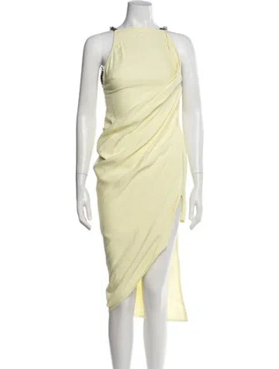 Pre-owned Courrèges Halterneck Midi Length Dress W/ Tags In Yellow