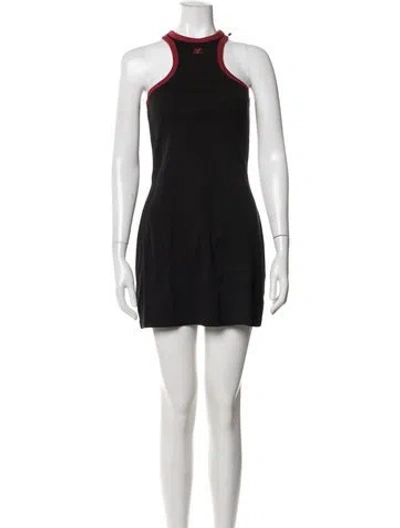 Pre-owned Courrèges Halterneck Mini Dress In Black