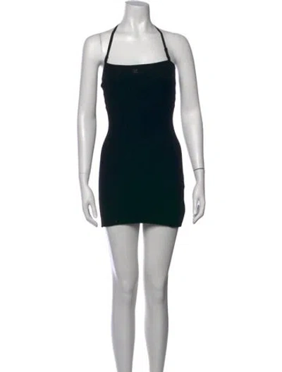 Pre-owned Courrèges Halterneck Mini Dress In Black
