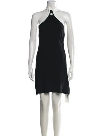 Pre-owned Courrèges Halterneck Mini Dress In Black