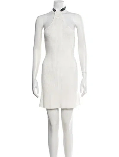 Pre-owned Courrèges Halterneck Mini Dress In Neutral