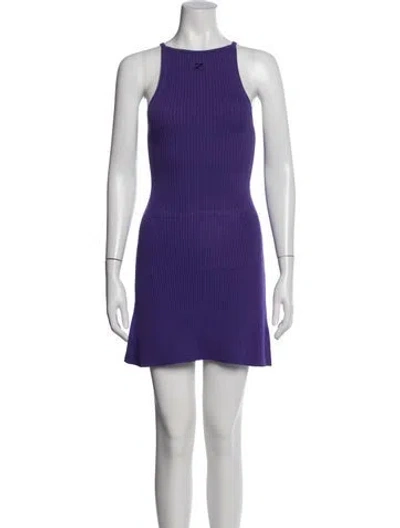 Pre-owned Courrèges Halterneck Mini Dress In Purple