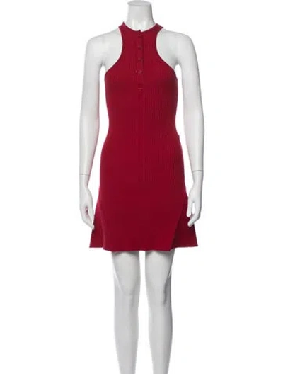 Pre-owned Courrèges Halterneck Mini Dress W/ Tags In Red
