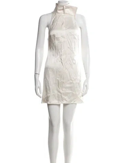 Pre-owned Courrèges Halterneck Mini Dress In White