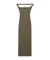 COURRÈGES HALTERNECK RIBBED MAXI DRESS