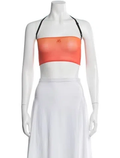 Pre-owned Courrèges Halterneck Sleeveless Crop Top In Blue