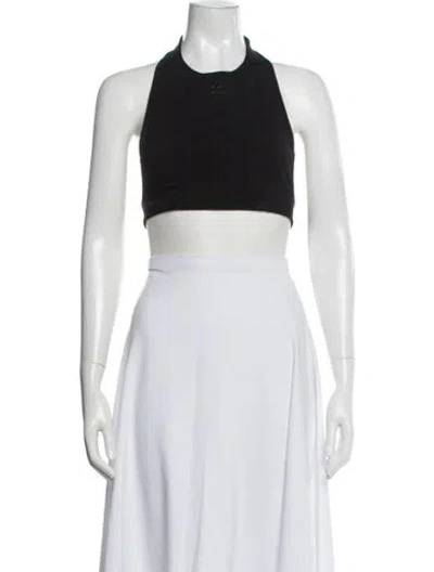 Pre-owned Courrèges Halterneck Sleeveless Crop Top In White