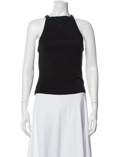 Pre-owned Courrèges Halterneck Sleeveless Top In Black