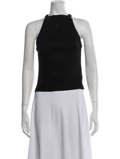 Pre-owned Courrèges Halterneck Sleeveless Top In Black