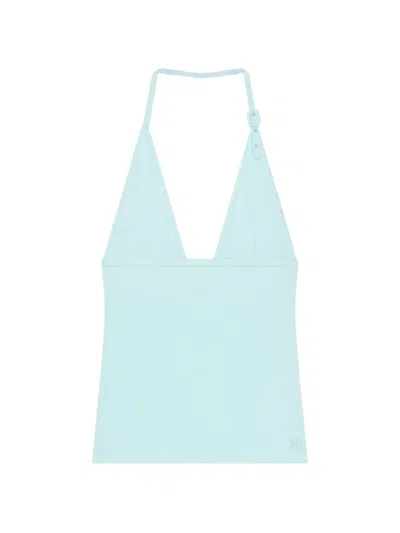 Courrèges Halterneck Bikini Top In Animal Print