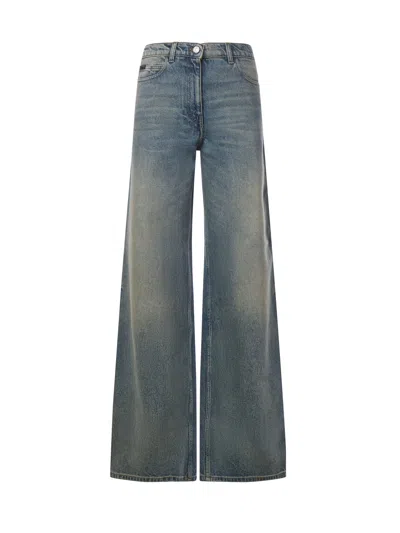 Courrèges Hammer Baggy Denim Jeans In Blue