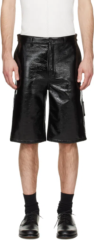 Courrèges Hammer Vinyl Shorts In Black