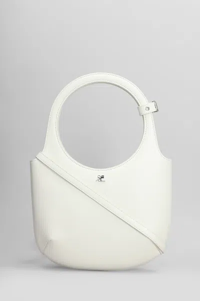 Courrèges Hand Bag In White Leather