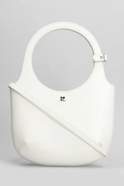 Courrèges Hand Bag In White Leather
